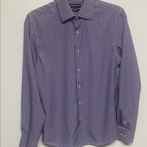 Nautica‎ Men's Blue Purple Checkered Long sleeve dress shirt size S